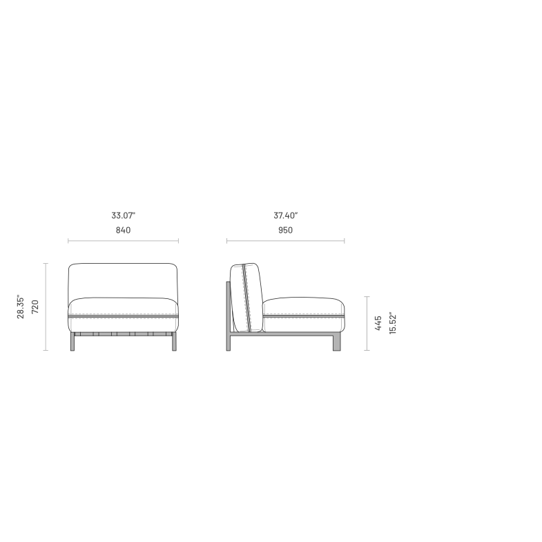 BONDI 1 Seater Sofa Module Scalea with Armrests – Left or Right Configuration