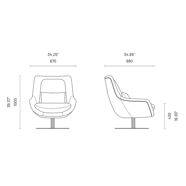 ELBA Armchair –Galway : Elegant Modern Accent Chair for Living Room & Office Seating