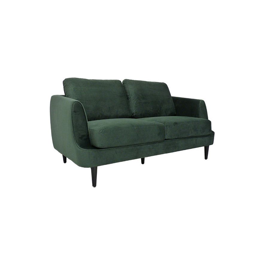 Gustav 2-Seater Sofa - Elegant Forest Green Velvet Sofa with Art Deco Styling