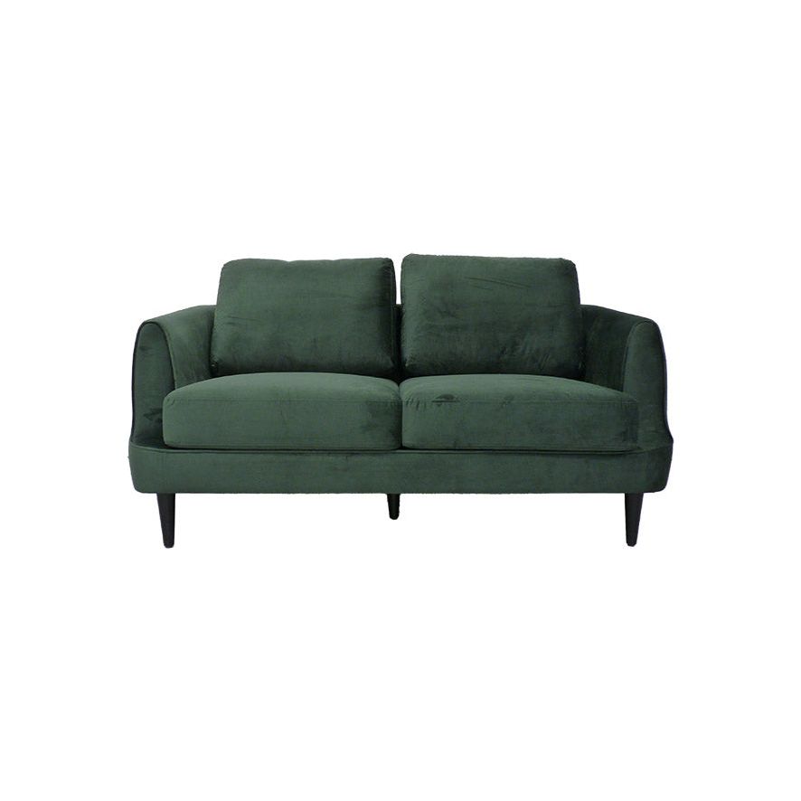 Gustav 2-Seater Sofa - Elegant Forest Green Velvet Sofa with Art Deco Styling