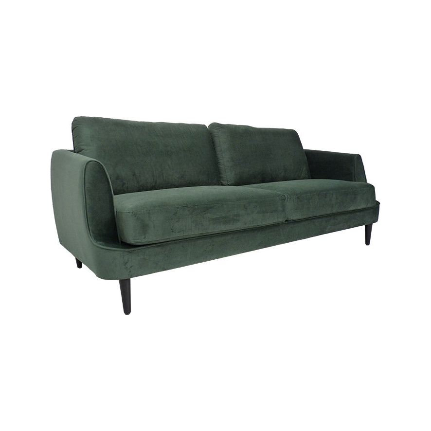 Gustav 3-Seater Sofa - Plush Forest Green Velvet Sofa with Art Deco Inspired Design