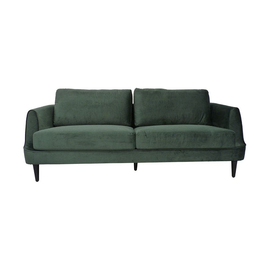 Gustav 3-Seater Sofa - Plush Forest Green Velvet Sofa with Art Deco Inspired Design