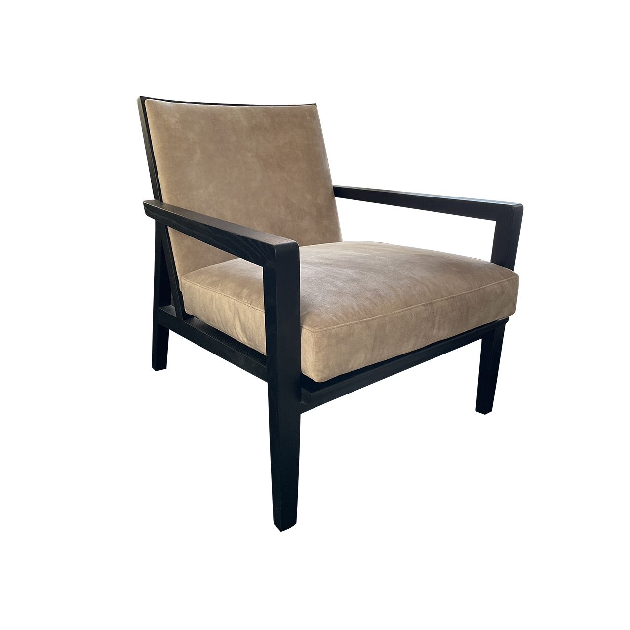 Mischa Armchair - Pebble | Modern Accent Chair with Wenge Wood Frame for Living Room or Bedroom