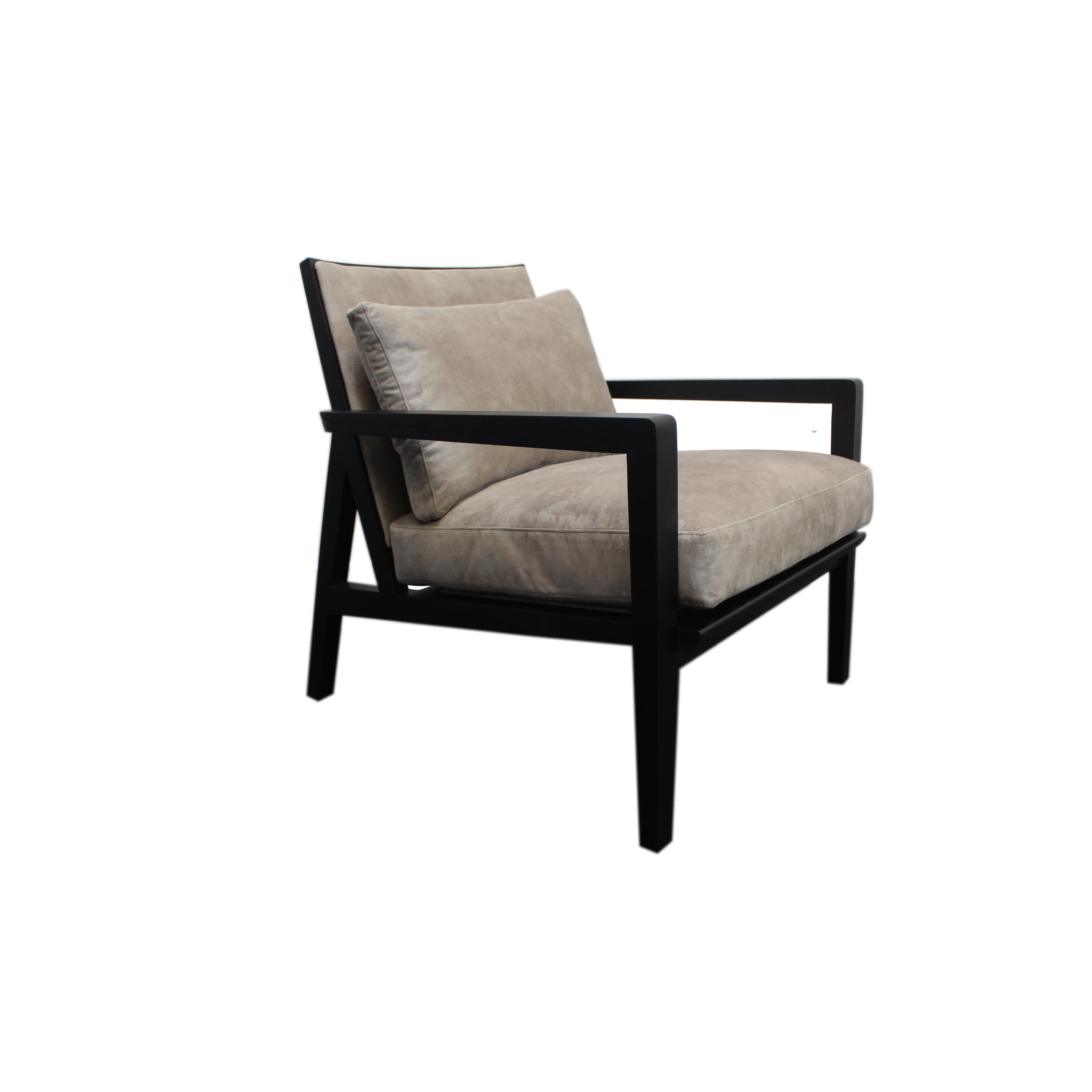 Mischa Armchair - Pebble | Modern Accent Chair with Wenge Wood Frame for Living Room or Bedroom