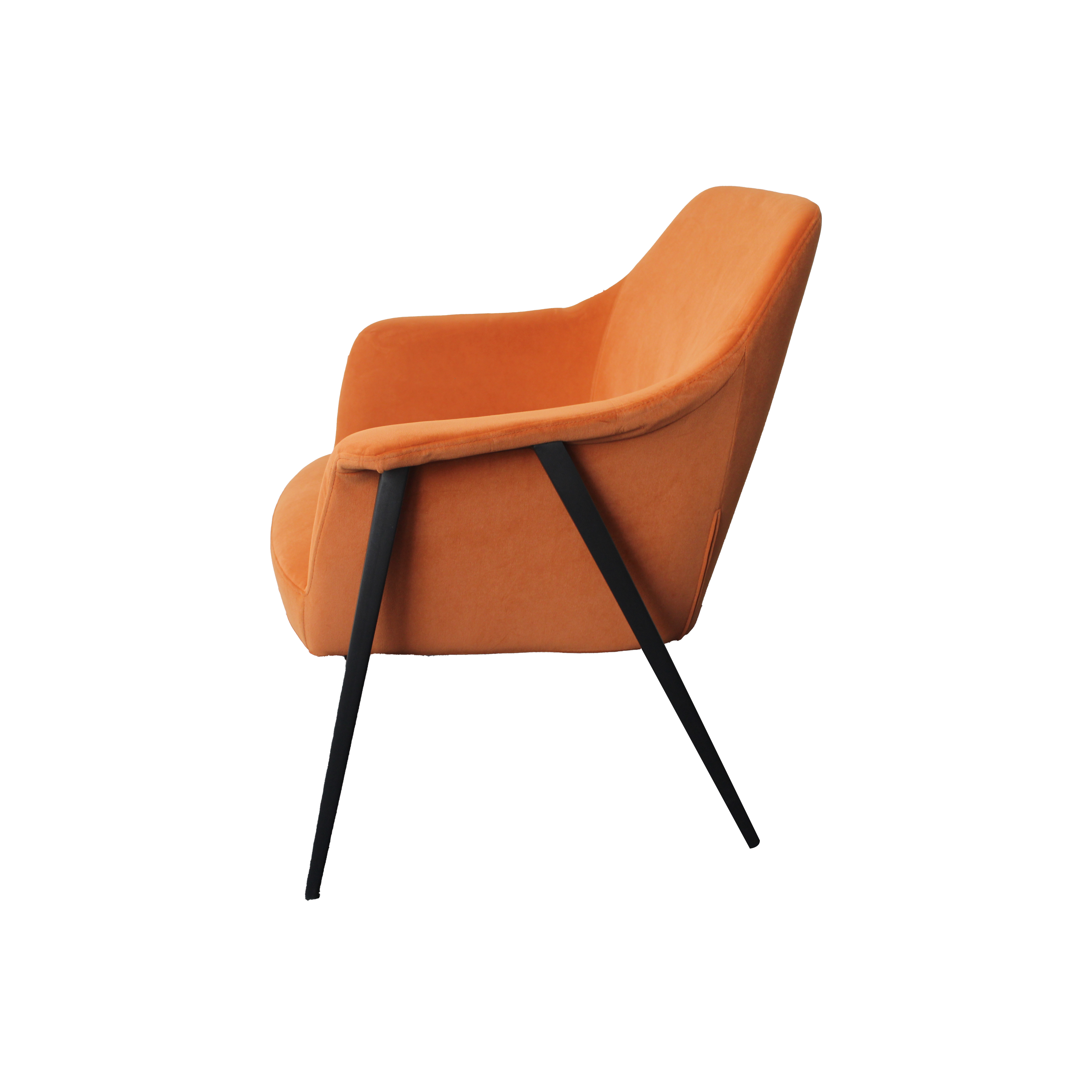 Tennyson Armchair – Stylish Upholstered Sunburst Orange Chair for Living Room & Lounge