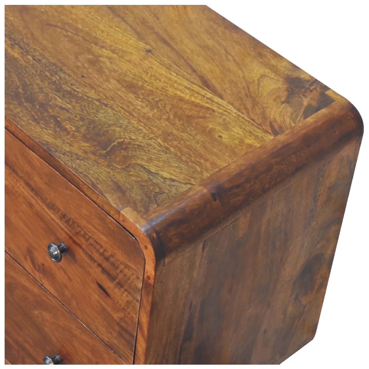2 Drawer Curved Chestnut Chest
