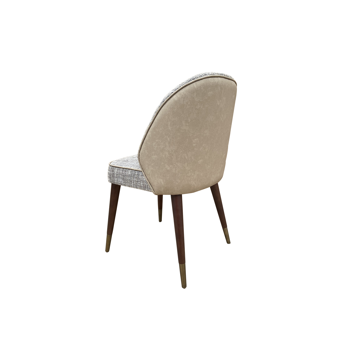 Oxford Dining Chair: Elegant Upholstered Dining Chair with Antique Brass Accents and Wooden Frame