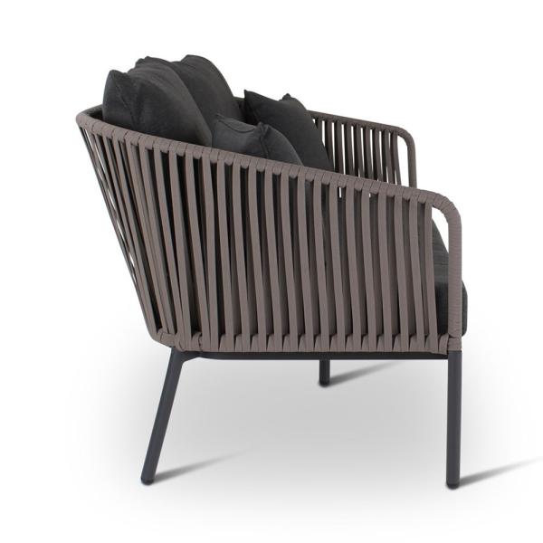 CLAVO 2-seater anthracite alu, textilene taupe incl cushions midnight grey