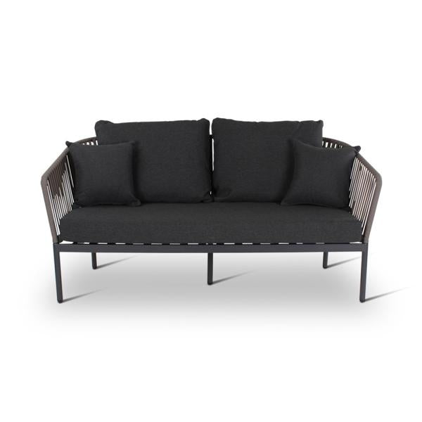 CLAVO 2-seater anthracite alu, textilene taupe incl cushions midnight grey