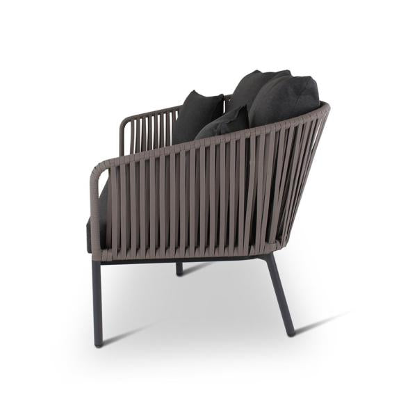 CLAVO 2-seater anthracite alu, textilene taupe incl cushions midnight grey