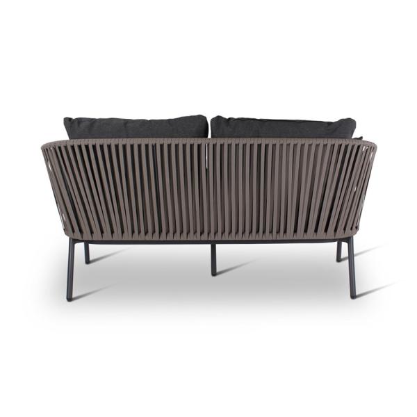 CLAVO 2-seater anthracite alu, textilene taupe incl cushions midnight grey