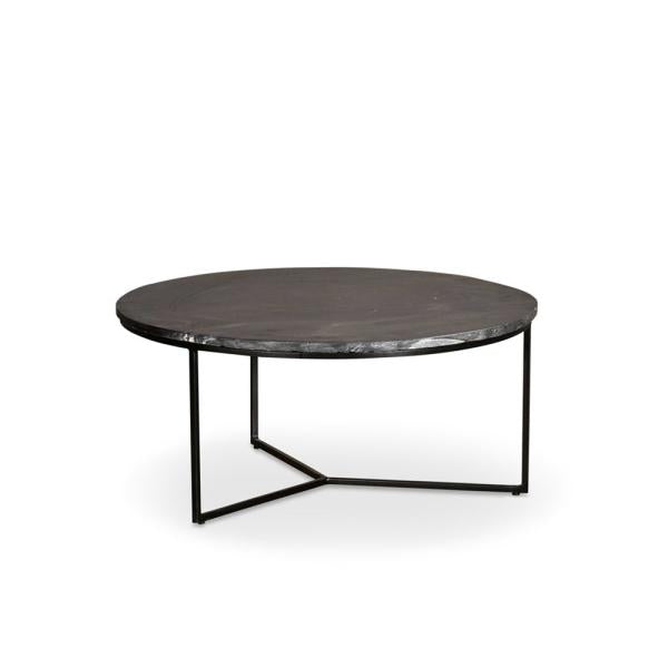 PRIMO side table 60 marble black, black iron leg