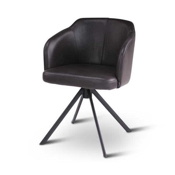AMOR rotating chair with black metal leg
