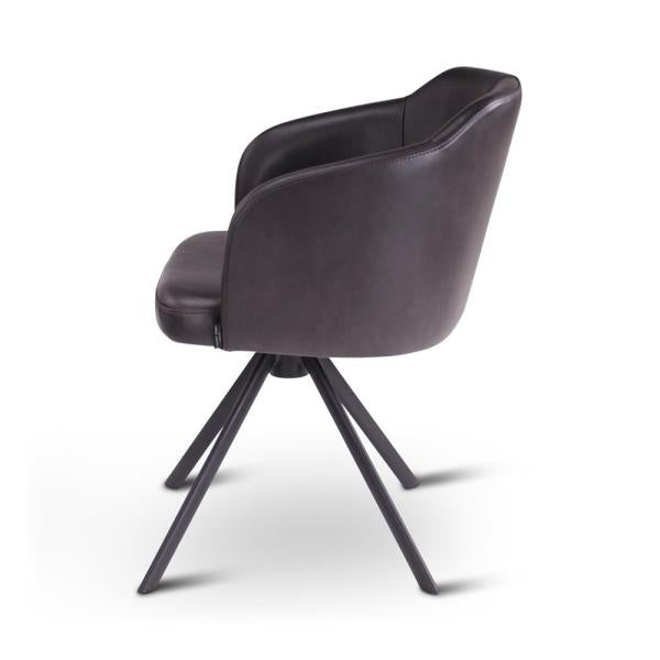 AMOR rotating chair with black metal leg