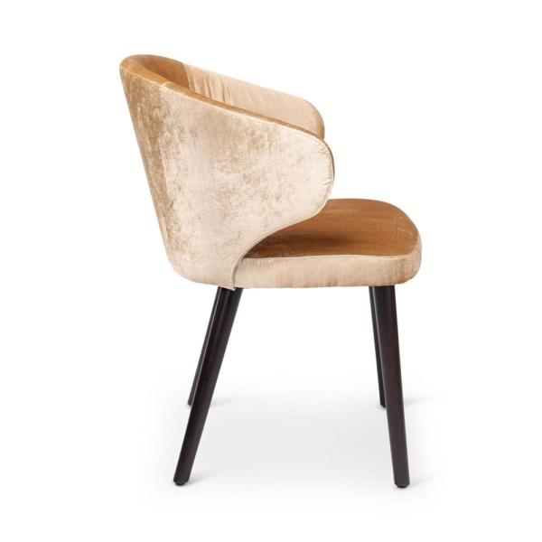 ANA armchair with round wooden legs