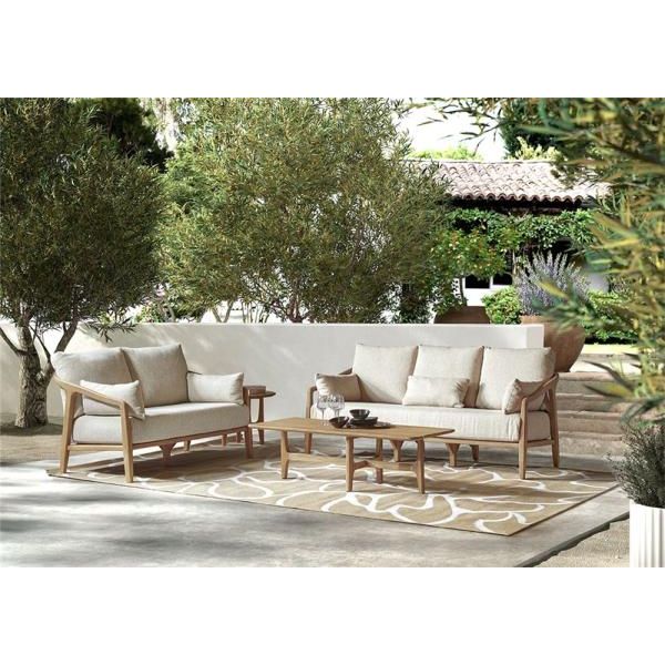 ANAIS 3-seat teak naturel, beige weaving, incl cushions cream