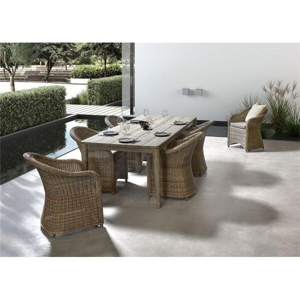 DARWIN armchair sisal grey incl. cushion army