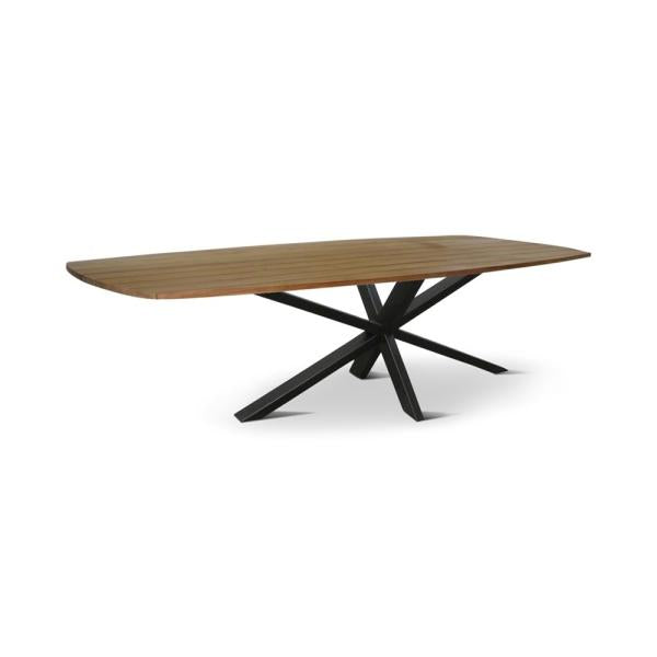 ARAS table raclin 300x128 teak naturel, star leg black metal