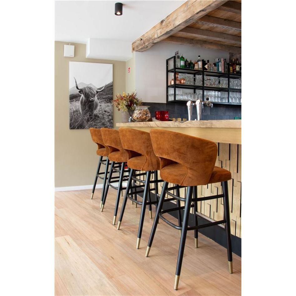 FAY bar chair with round wooden legs