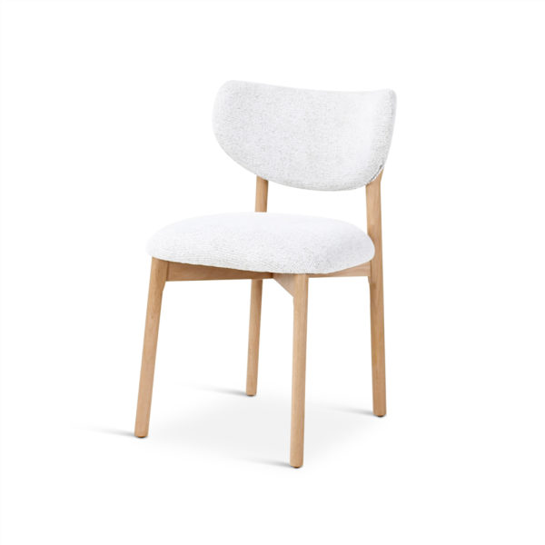 BLAKE chair ivory, wooden legs naturel