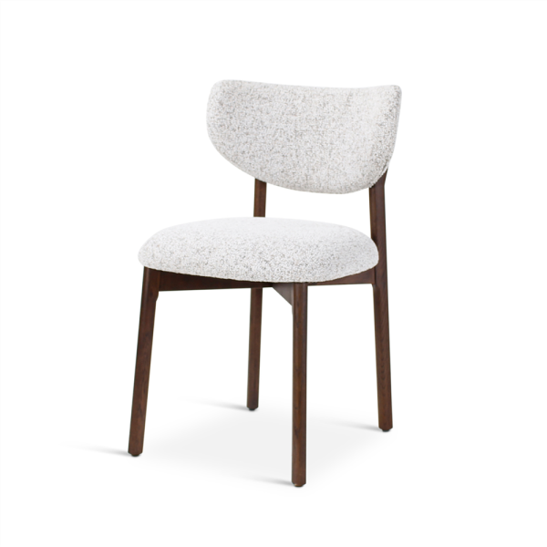 BLAKE chair stone, wooden legs dark brown
