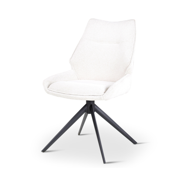 CECILIA rotating chair naturel, anthracite metal legs