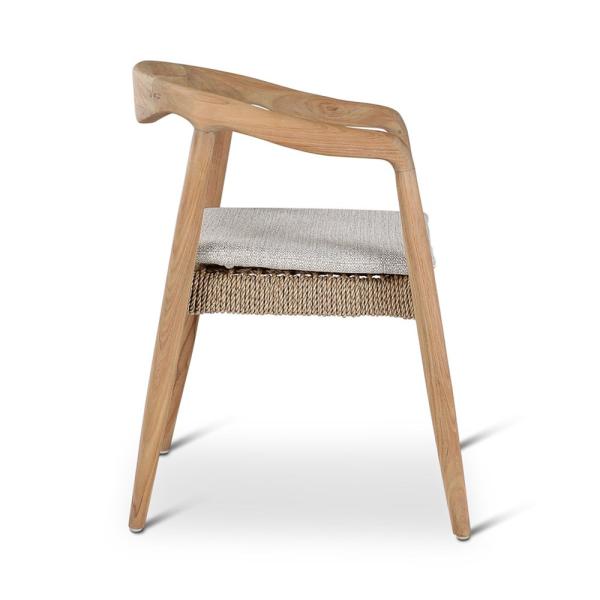 ANAIS armchair teak naturel, beige weaving incl cushion cream