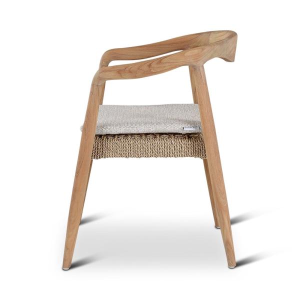 ANAIS armchair teak naturel, beige weaving incl cushion cream
