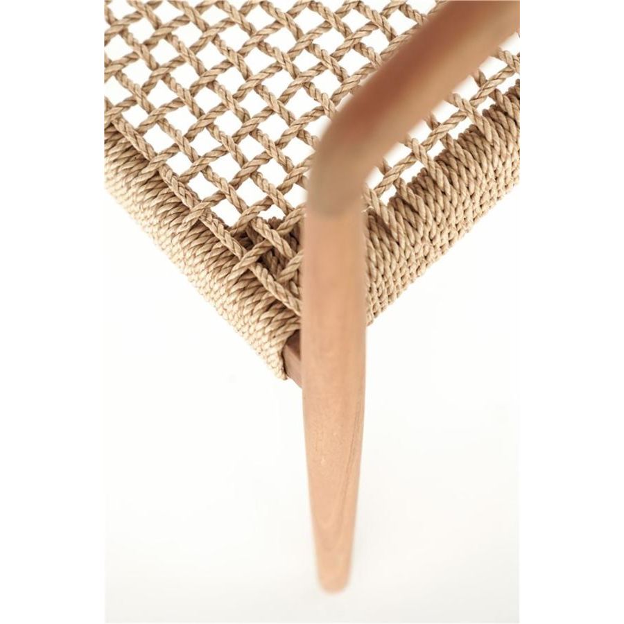 ANAIS armchair teak naturel, beige weaving incl cushion cream