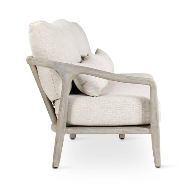 ANAIS seat left teak grey, beige weaving, incl cushions beige