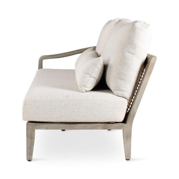 ANAIS seat left teak grey, beige weaving, incl cushions beige