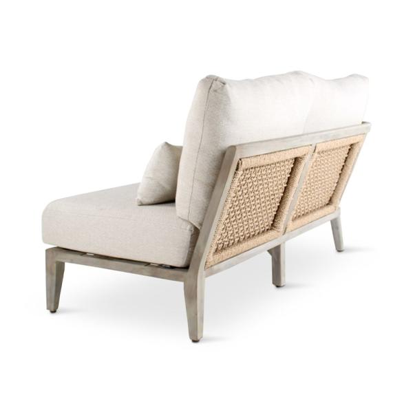 ANAIS seat left teak grey, beige weaving, incl cushions beige