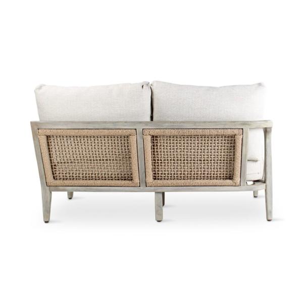 ANAIS seat left teak grey, beige weaving, incl cushions beige