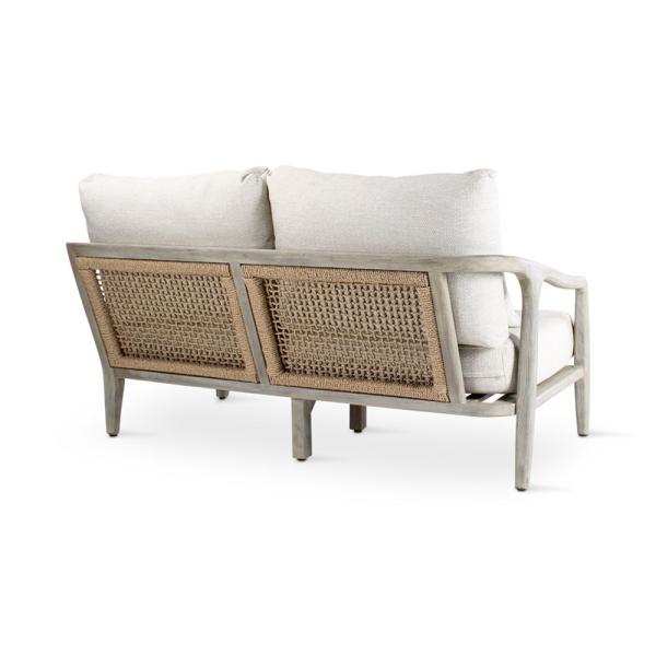ANAIS seat left teak grey, beige weaving, incl cushions beige