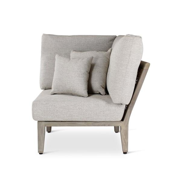 ANAIS corner teak grey, beige weaving, incl cushions beige