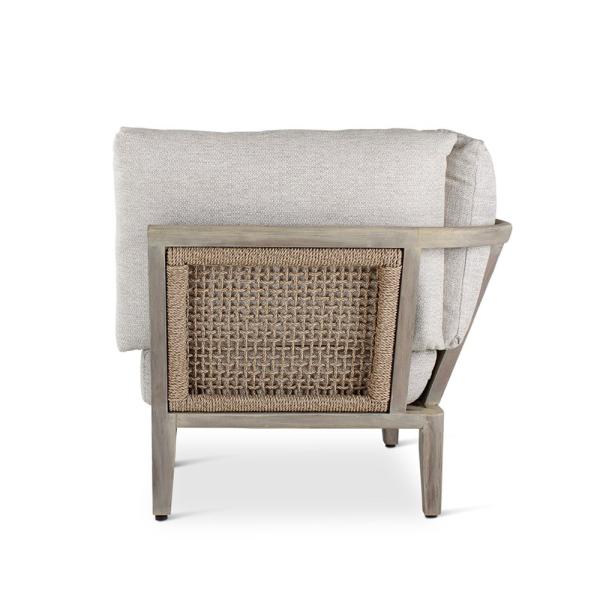 ANAIS corner teak grey, beige weaving, incl cushions beige