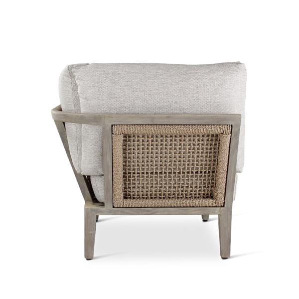 ANAIS corner teak grey, beige weaving, incl cushions beige