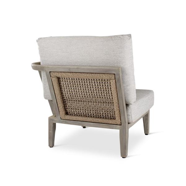 ANAIS corner teak grey, beige weaving, incl cushions beige