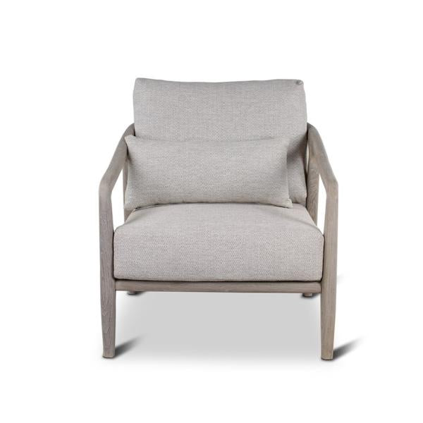 ANAIS lounge chair teak grey, beige weaving, incl cushions beige