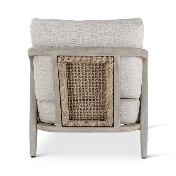 ANAIS lounge chair teak grey, beige weaving, incl cushions beige