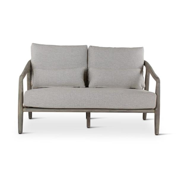 ANAIS 2-seat teak grey, beige weaving, incl cushions beige