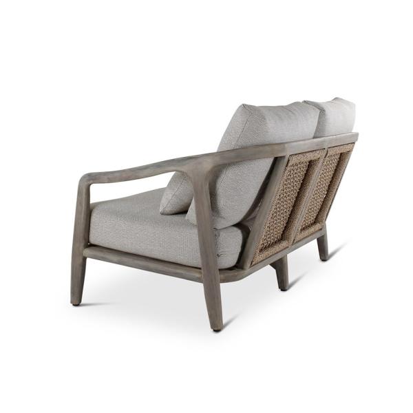 ANAIS 2-seat teak grey, beige weaving, incl cushions beige