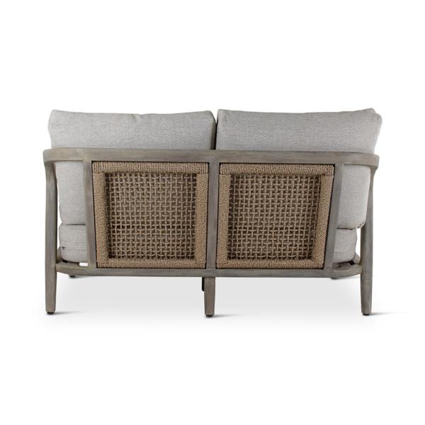 ANAIS 2-seat teak grey, beige weaving, incl cushions beige