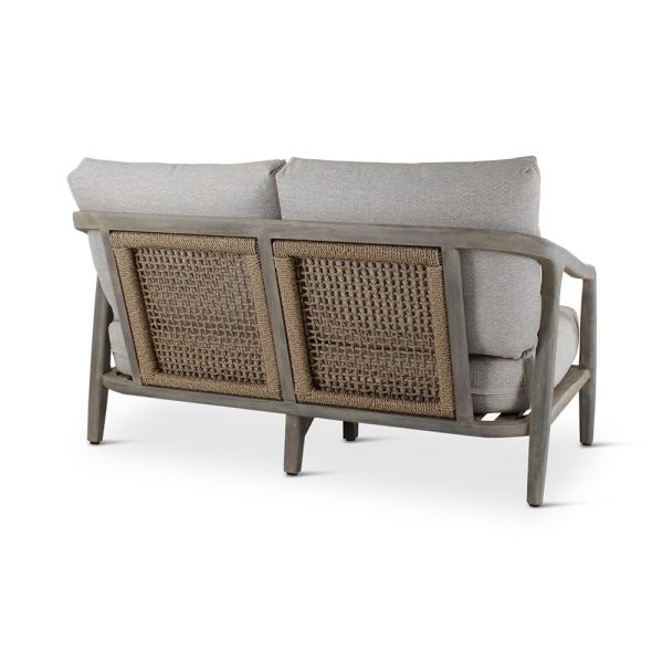 ANAIS 2-seat teak grey, beige weaving, incl cushions beige
