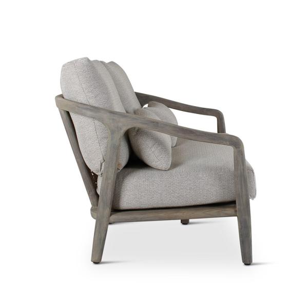 ANAIS 2-seat teak grey, beige weaving, incl cushions beige