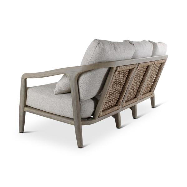 ANAIS 3-seat teak grey beige weaving, incl cushions beige