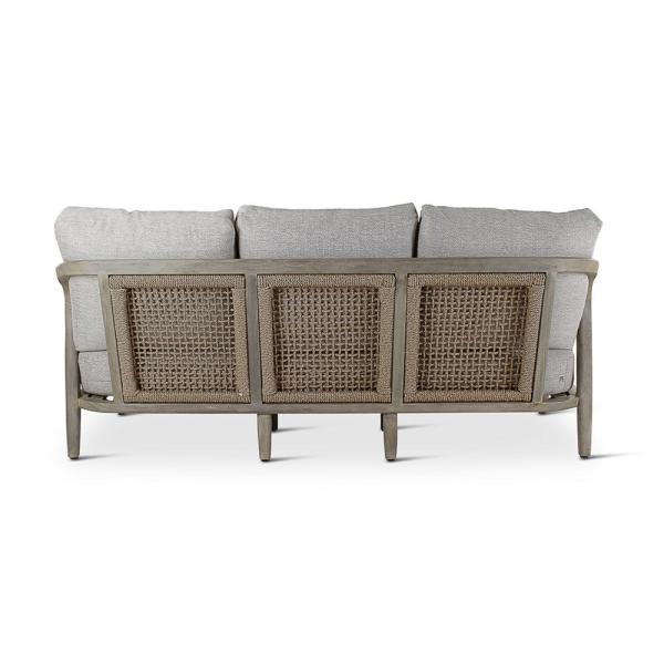 ANAIS 3-seat teak grey beige weaving, incl cushions beige