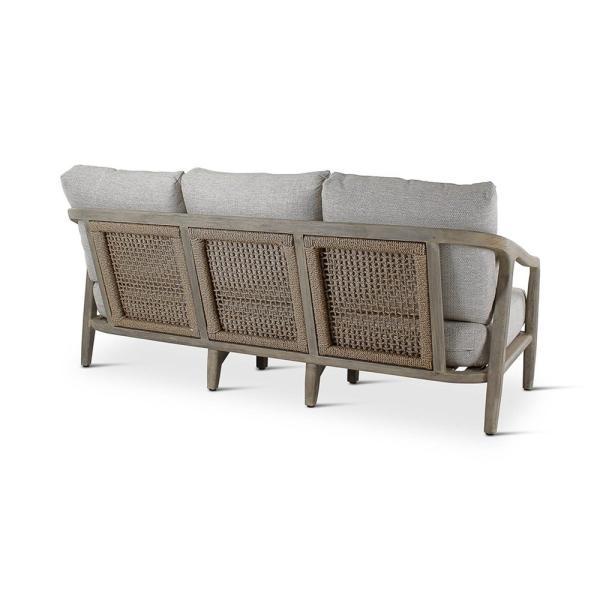 ANAIS 3-seat teak grey beige weaving, incl cushions beige