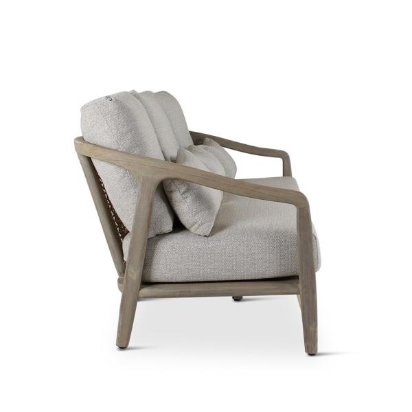 ANAIS 3-seat teak grey beige weaving, incl cushions beige