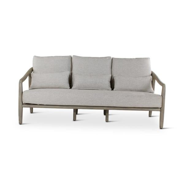 ANAIS 3-seat teak grey beige weaving, incl cushions beige